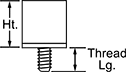 Image of Attribute. Front orientation. Contains Annotated. Load-Rated Reinforced Threaded-Stud Bumpers, Style 1.