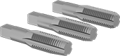 Image of Product. Taper, Plug, and Bottoming Chamfer Set. Front orientation. Taps. Tap Sets, Single Tap Thread Size.