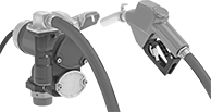 Image of Product. Front orientation. ZoomedIn view. Drum Pumps. Hazardous Location High-Flow Battery-Operated Drum Pumps with Nozzle for Fuel.