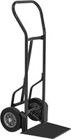Image of Product. Front orientation. Hand Trucks. Steel Hand Trucks with Stair Glides, Curved Powder-Coated Steel Frame with Loop Handle, Tapered Load Plate.