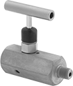 Image of Product. Female × Male. Front orientation. Flow-Adjustment Valves. Threaded Precision Flow-Adjustment Valves with Vent Port, NPT Thread, Male, Female.