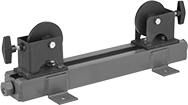 Image of Product. Front orientation. Material Support Stands. Material Support Stands for Large-Size Pipe, Wheel Support.