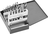 Image of Product. Front orientation. Tap and Drill Bit Sets. Chip-Clearing Tap and Drill Bit Sets for Through Holes.