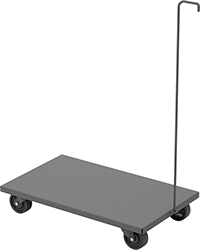 Image of Product. (Style A) With Pulling Handle. Front orientation. Dollies. Solid-Platform Steel Dollies, Solid Smooth-Platform—Flush.