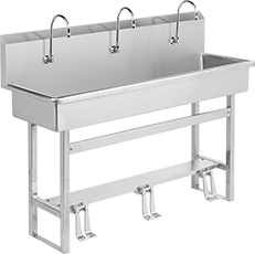 Image of Product. Style E. Front orientation. Style E. Hands-Free Freestanding Sinks.