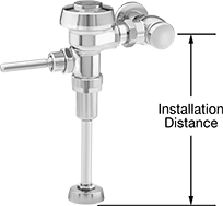 Image of Product. Front orientation. Contains Annotated. Urinal Flush Valves. Manual Urinal Flush Valves, Sloan, For 3/4" Diameter Urinal Inlets.