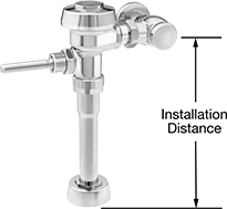 Image of Product. Front orientation. Contains Annotated. Urinal Flush Valves. Manual Urinal Flush Valves, Sloan, For 1 1/4" Diameter Urinal Inlets.