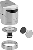 Image of Product. Front orientation. Exploded view. Flush Valve Converters. Manual-to-Touch-Free Flush Valve Converters, Style C.
