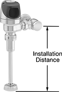 Image of Product. Front orientation. Contains Annotated. Urinal Flush Valves. Touch-Free Urinal Flush Valves, Sloan, For 3/4" Diameter Urinal Inlets.
