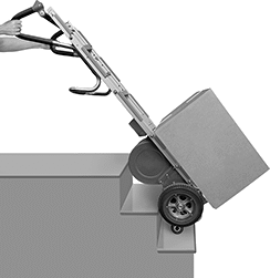 Image of ProductInUse. Shown Climbing. Side1 orientation. Hand Trucks. Motorized Stair-Climbing Hand Trucks Hand Trucks.