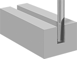 Image of ProductInUse. Front orientation. Router Bits. Straight and Spiral Router Bits for Plastic , Uncoated High-Speed Steel, Square Cut Style.