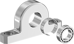 Image of System. Front orientation. Exploded view. Contains MultipleImages. Shims. Sold Individually, For Ball Bearing Housings, Round.