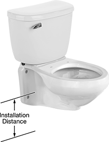 Image of Product. Front orientation. Contains Annotated. Toilets. Pressurized-Tank Toilets, Wall Mount.