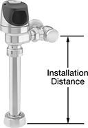 Image of Product. Front orientation. Contains Annotated. Toilet Flush Valves. Touch-Free Toilet Flush Valves, Sloan G2 Optima Plus.