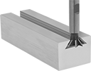 Image of ProductInUse. Dovetail Cut Style. Front orientation. End Mills. High-Speed Steel Dovetail End Mills.