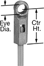 Image of Product. Front orientation. Contains Annotated. Eye Nuts. Threaded Rod Eye Nuts, Socket Eye Nuts.