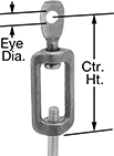 Image of Product. Front orientation. Contains Annotated. Eye Nuts. Threaded Rod Eye Nuts, Turnbuckle Eye Nuts.