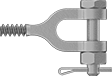 Image of Product. Bolt and Cotter Pin Closure. Front orientation. Bolt Closure. Clevis End Fittings for Turnbuckles—Not for Lifting.