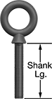 Image of Product. Front orientation. Contains Annotated. Eyebolts. Low-Visibility Eyebolts—For Lifting, Closed Eye, With Shoulder.