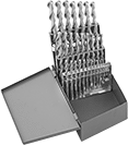 Image of Product. Front orientation. Drill Bits. Chip-Clearing Drill Bit Sets, Jobbers' Length, Parabolic Flute.