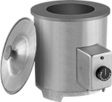 Image of Product. Front orientation. Melting Pots. Electric Melting Pots, Round with Lid.