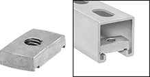 Image of Product. Front orientation. Contains Inset. Strut Channel Framing and Fittings. Rectangular Strut Channel Nuts.