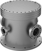 Image of Product. Front orientation. Vacuum Chambers. 304 Stainless Steel—Ultra High Relative Vacuum Rating.