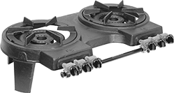 Image of Product. Front orientation. Gas Burners. Portable Gas Burners, Round Burners, 2 Burners.