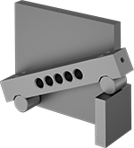 Image of ProductInUse. Shown with Gauge Block (Not Included). Front orientation. Sine Bars.