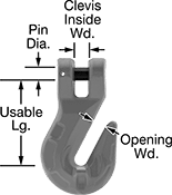Image of Product. Front orientation. Hooks. For Lifting, Grab Hook, Clevis.