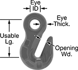 Image of Product. Front orientation. Hooks. For Lifting, Grab Hook, Eye.