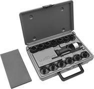 Image of Product. Front orientation. Hole Punches. Quick-Release Hammer-Driven Gasket and Washer Hole Punch Sets.