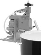 Image of ProductInUse. Front orientation. Drum Head Cutters. Air-Powered Steel Drum Head Cutters.