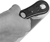 Image of ProductInUse. Twist to remove cartridge seal.. Front orientation. Nozzle Cutters.