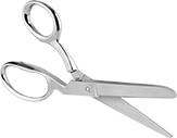 Image of Product. Style C. Front orientation. Scissors. Blunt-Point All-Metal Scissors, Offset Handle, Style C.