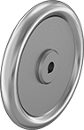 Image of Product. Front orientation. Hand Wheels. Unthreaded Through-Hole-Mount Solid Hand Wheels, Flat Hand Wheels.