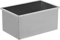 Image of Product. Front orientation. Tanks. Rectangular Stainless Steel Batch Tanks.