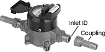 Image of Product. Front orientation. Exploded view. Contains Annotated. Flowmeters. Remote-Reading Totalizers for Drinking Water, Brass Body, Male.