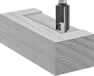 Image of ProductInUse. Hinge Mortise Cut Style. Front orientation. Hinge-Mortise Cut Style. Router Bit Sets.