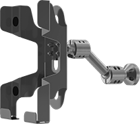 Image of Product. Mount with Arm. Front orientation. Teach Pendant Mounts. Aluminum Arm.