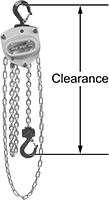 Image of Product. Front orientation. Contains Annotated. Hoists. Hand Chain Hoists , OZ.