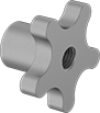 Image of Product. Style 10. Front orientation. Five-Arm Grip. Threaded Through-Hole Knobs, Style 10.