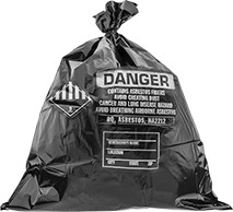 Image of Product. Front orientation. Trash Bags. Asbestos Waste Trash Bags.