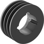 Image of Product. Front orientation. V-Belt Drive Pulleys. Taper-Lock Bushing-Bore V-Belt Drive Pulleys, 3 Grooves.