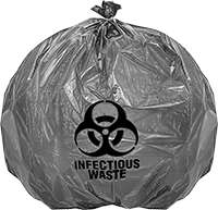 Image of Product. Opaque Bag. Front orientation. Opaque. Infectious Waste Trash Bags.