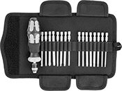 Image of Product. Front orientation. Screwdrivers. Ratcheting Bit Screwdrivers, Bit Screwdrivers with Bit Storage in Pouch.