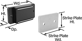Image of Product. Front orientation. Contains Annotated. Magnetic Latches. Style 4.