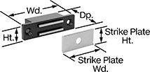 Image of Product. Front orientation. Contains Annotated. Magnetic Latches. Style 18.