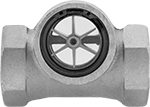 Image of Product. Front orientation. Flow Sights. Flow Sights with Indicator for Water and Oil, Rotor Indicator, Front and Back Window.