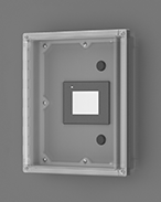 Image of ProductInUse. Cover Shown Mounted on Enclosure. Front orientation. HMI Covers. See-Through HMI Covers for Enclosures.